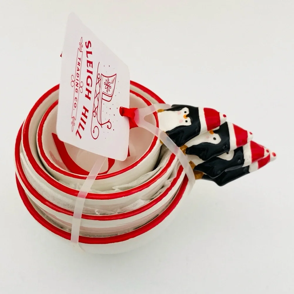 Sleigh Hill Trading Company Christmas Holiday Penguin Measuring Cups Set NWT